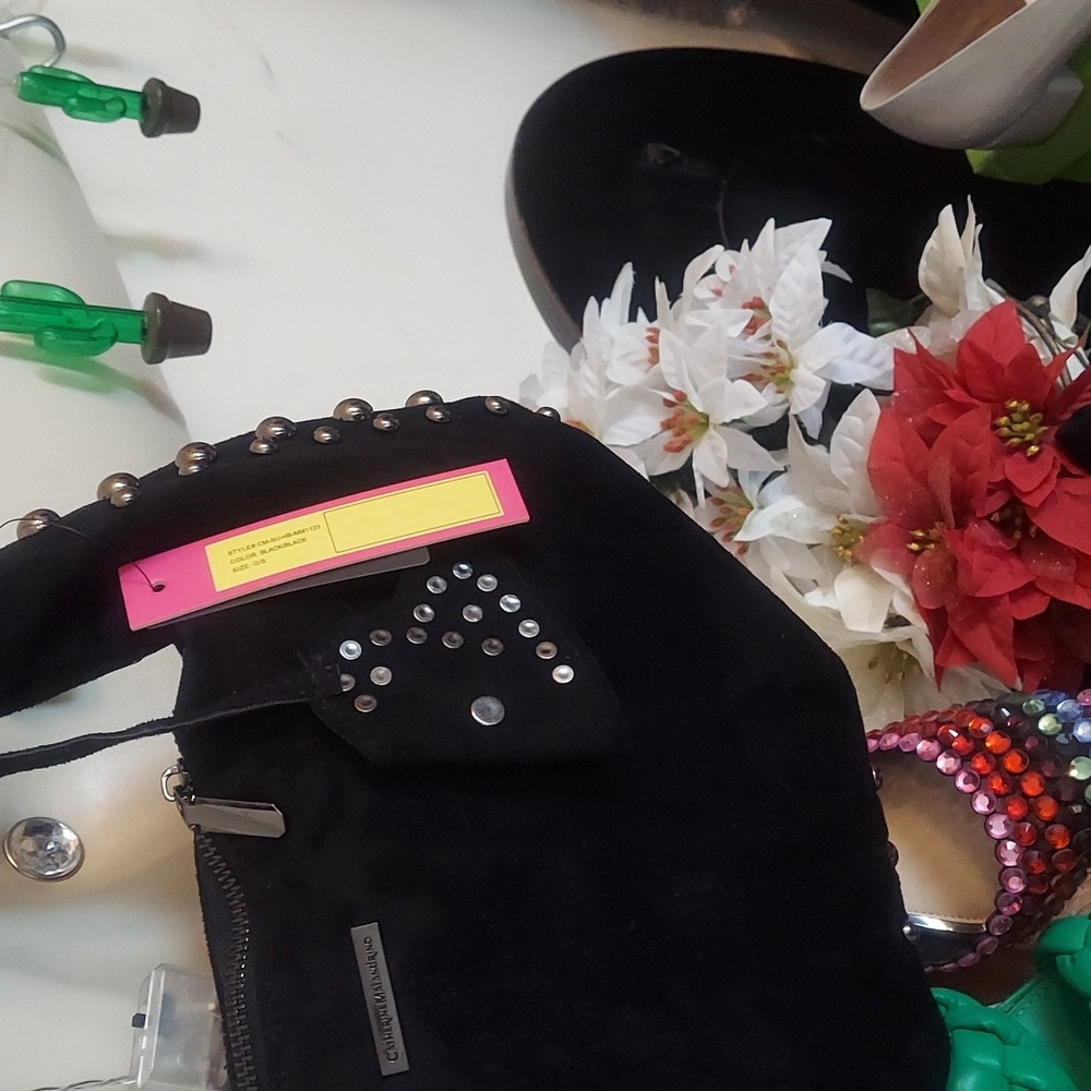 Catherine Malandrino Black Shoulder Bag with Stud Accents - Picture 3 of 8